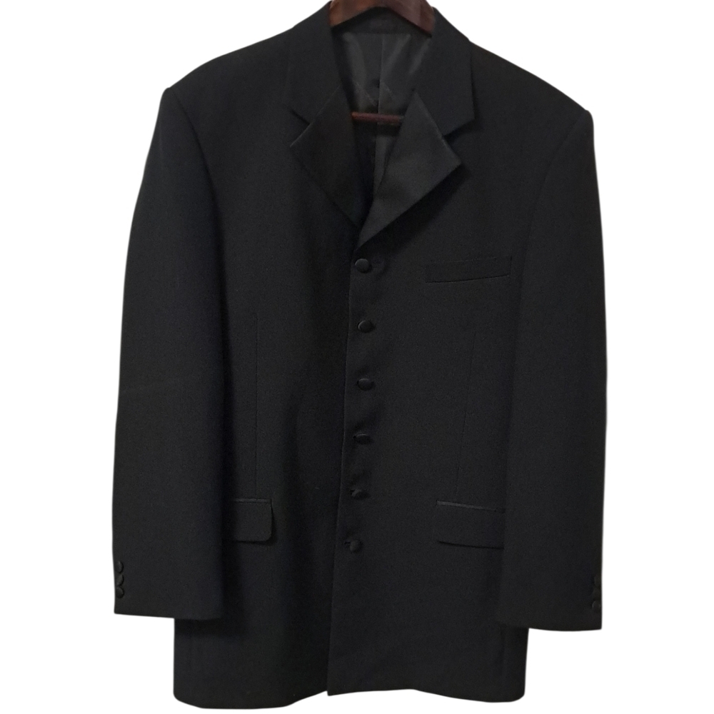 Stacy Adams Black Tuxedo Jacket 40L Peak Lapel Formal